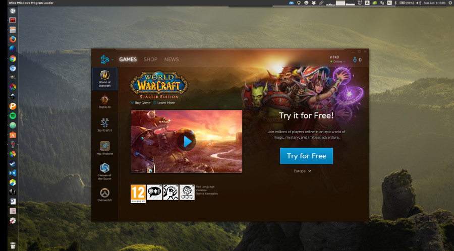 Battle.net via PlayOnLinux